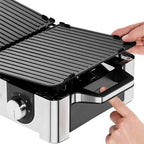 WMF Lono Master Grill - Griglia Elettrica da Tavolo 2400W in Acciaio Inox - Per Interni ed Esterni