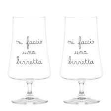 Set 2 Bicchieri birra Mi faccio una birretta - 55cl