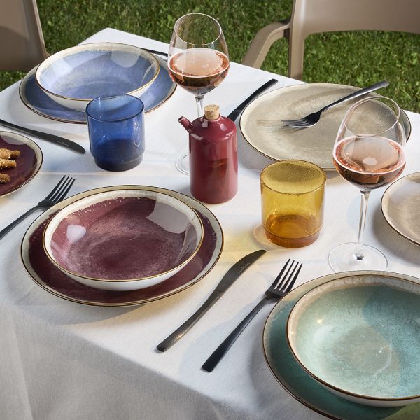 Servizio piatti 18 pezzi Ibiza Porcellana Multicolor