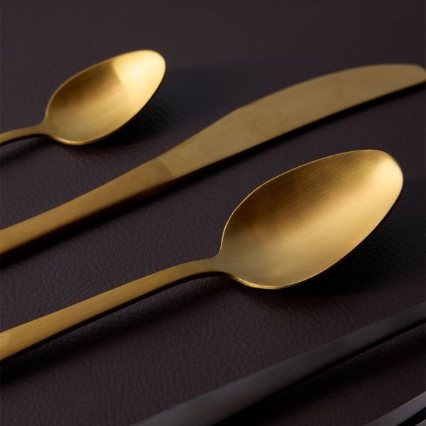Servizio 24 Posate Matt Gold Acciaio Inox 18/0 Oro