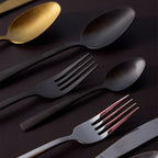 Servizio 24 Posate Matt Black Acciaio Inox 18/0 Nero