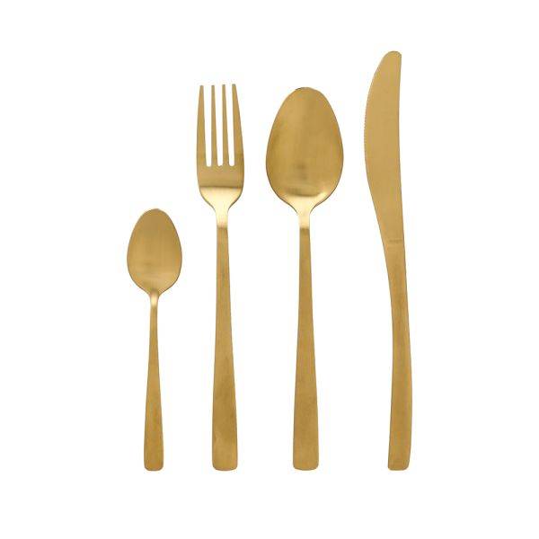 Servizio 24 Posate Matt Gold Acciaio Inox 18/0 Oro