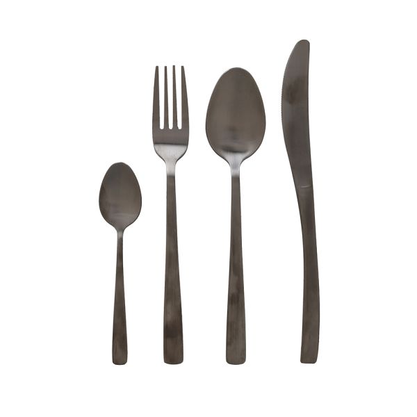 Servizio 24 Posate Matt Black Acciaio Inox 18/0 Nero