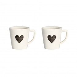Set 2 tazzine espresso Cuore grigio Set 2 tazzine espresso Cuore grigio