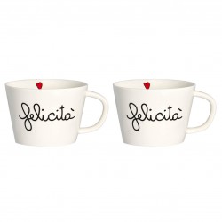 Set 2 Tazze Colazione Felicità Set 2 Tazze Colazione Felicità