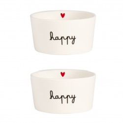 Set 2 Coppette in gres Happy