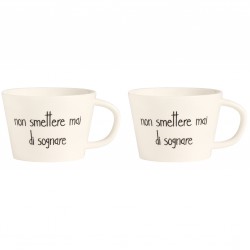 Set 2 Tazze Colazione Non smettere mai di sognare Set 2 Tazze Colazione Non smettere mai di sognare