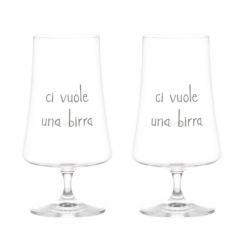 Set 2 Bicchieri birra Ci vuole una birra - 55cl Set 2 Bicchieri birra Ci vuole una birra - 55cl