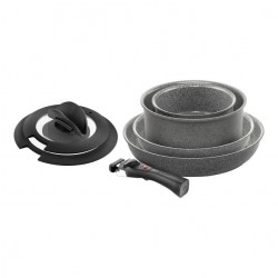 Set padelle e manici, 7-pz., alluminio, Rivestimento antiaderente senza PFAS