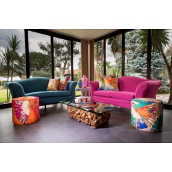 Pouf velluto Ventagli