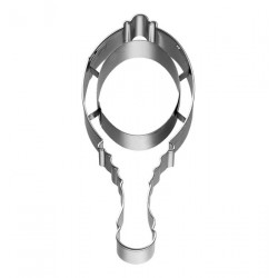 Specchio tagliabiscotti, con fascia in acciaio inox, con goffratura interna, 10 cm