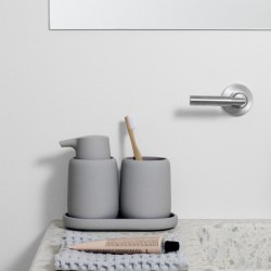 Porta spazzolino in ceramica grigio chiaro Blomus