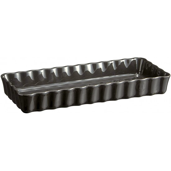 PLAT A TARTE - LONG - 15x36 cm - Fusain PLAT A TARTE - LONG - 15x36 cm - Fusain