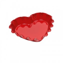 Pirofila a forma di cuore 33x29cm rossa