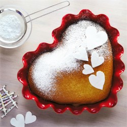 Pirofila a forma di cuore 33x29cm rossa