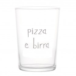 Set 6 Bicchieri birra decoro Pizza e Birra Set 6 Bicchieri birra decoro Pizza e Birra