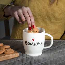 Mug bianca Bonjour