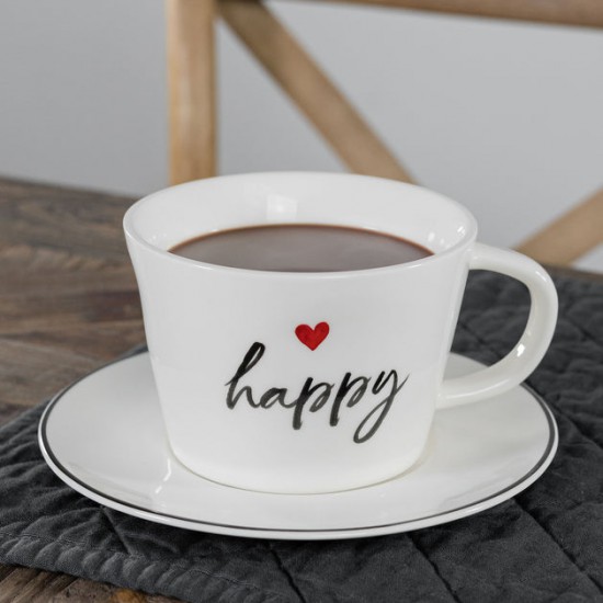 Set tazze colazione happy cuore